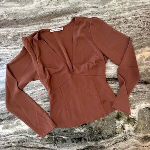 Abercrombie & Fitch Rust Long Sleeve Blouse